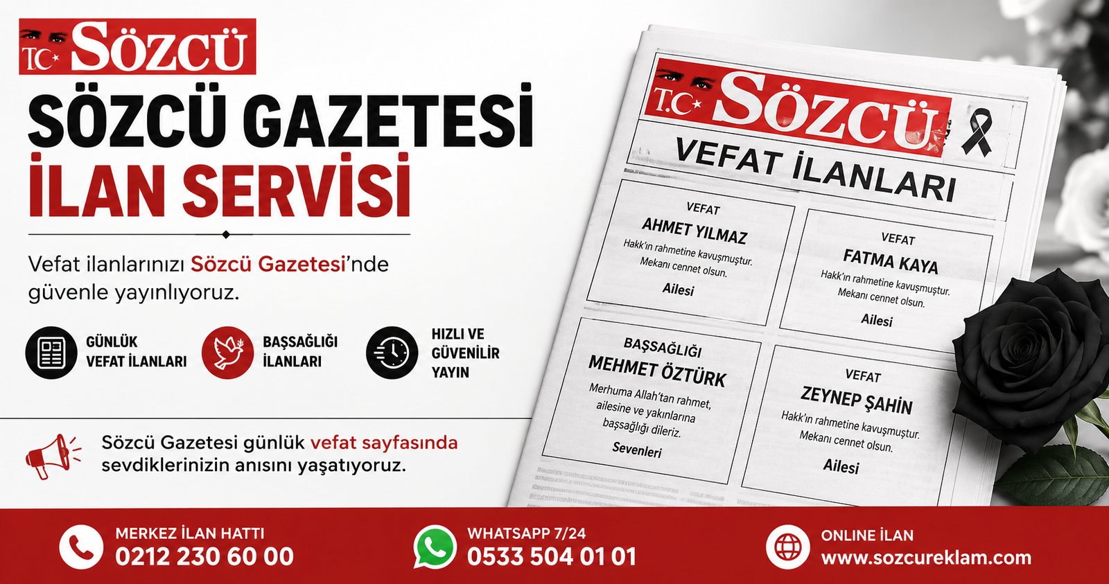 Sözcü Gazetesi İlan Servisi-2026